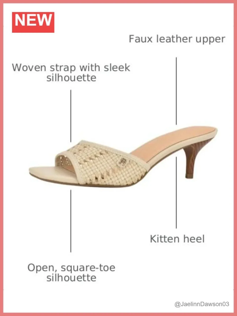 Faux Leather Woven Slide Heels Kitten Heels Open Toe Sandals Women's